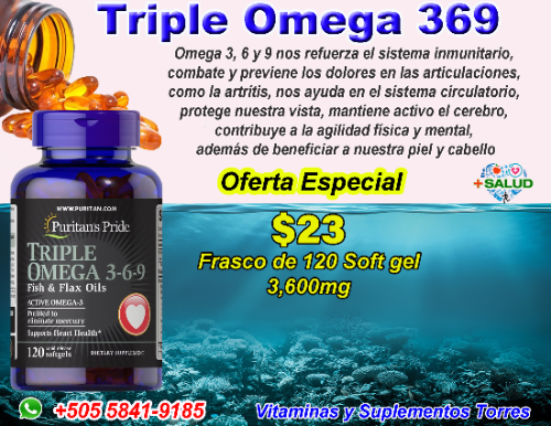 Omega 369 3600mg + Chia Maximum Strength 120 Soft Gel