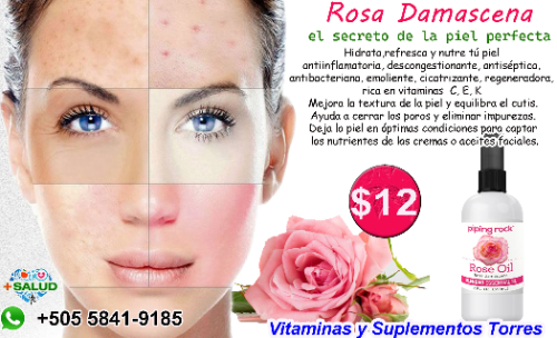 Agua de Rosas Damascena 59ml Esencia de Agua de Rosas