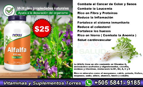 Alfalfa 650mg ( 1950mg ) 250 Tabletas