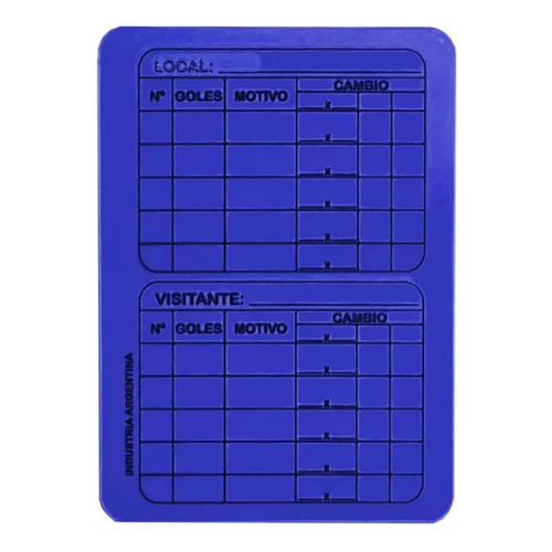 Tarjeta arbitro futsal