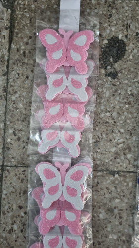 FIGURA DE FOMY MARIPOSAS ROSADO BLANCO