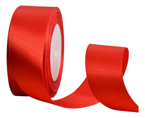 Rollo*100 Satinado liso 1 1/2"  ROJO