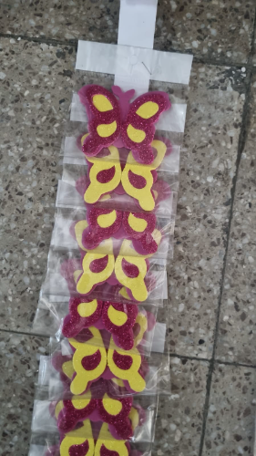FIGURA DE FOMY MARIPOSA FUCSIA AMARILLO