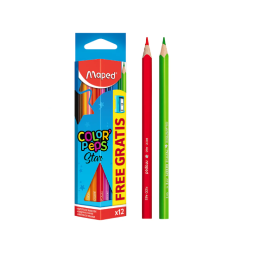 Crayon Mad 12 Col Largo Maped Triangular (F144) I(12)