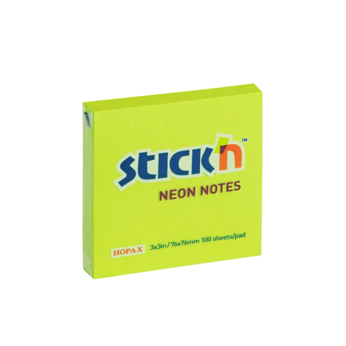 Notas Adhe 3*3 Verde NEON 21167 STICKN