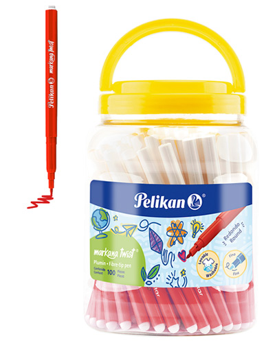 Bote*100 Marcador Pelikan Rojo