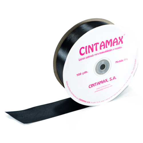 Rollo*100 Satinado liso 1 1/2"  NEGRO