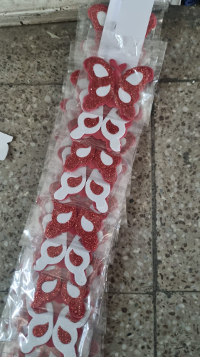 FIGURA DE FOMY MARIPOSAS ROJO BLANCO