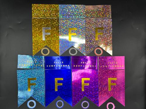Banderin Holografico feliz compleaños