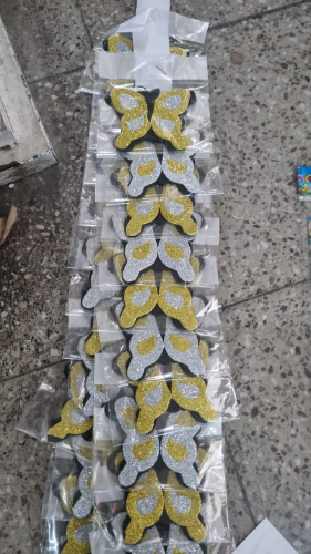 FIGURA DE FOMY MARIPOSA SURTIDA DORADA PLATEADA