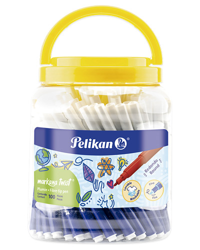 Bote*100 marcador pelikan azul