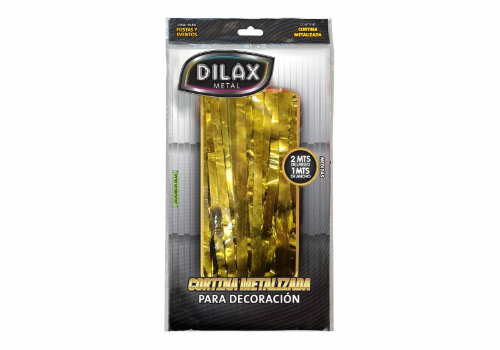 Cortina Dilax Metalizada tiras Gold