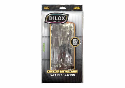 Cortina Dilax Metalizada tiras Plata