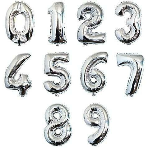 Globos de Números Plata 32" 80 cm
