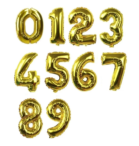 Globos de Número 32" Oro 80 cm