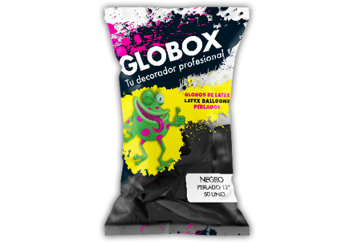 Globos perlado negro 12" (pulgadas) x50 unidades