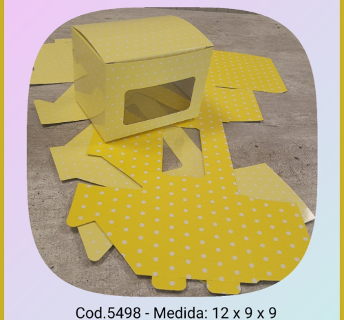 CAJA CON VISOR MEDIANA AMARILLO