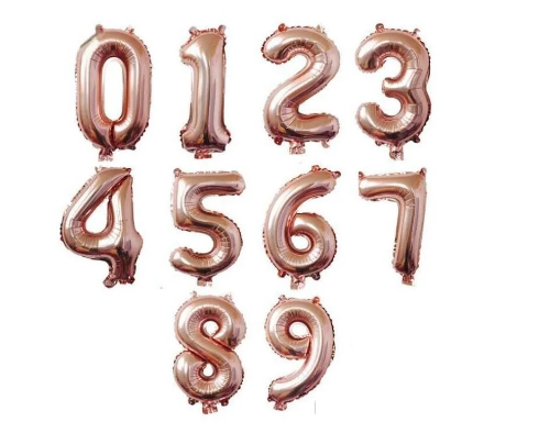 Globos de Números Rose Gold 16" 40 cm
