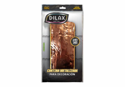 Cortina Dilax Metalizada tiras Rosa Gold