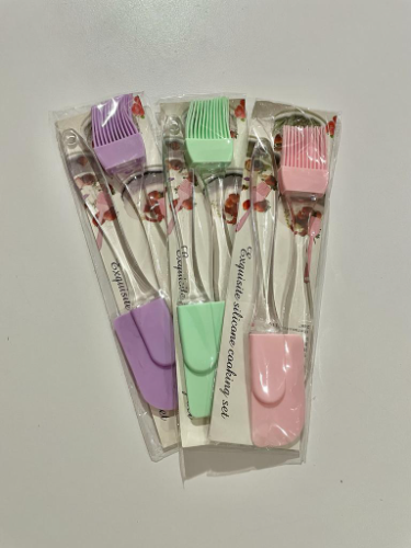Set Espátula y Pincel Silicona 19 cm