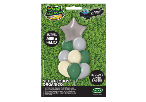 Set de 9 globos Organico