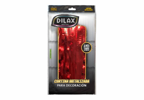 Cortina Dilax Metalizada tiras Rojo