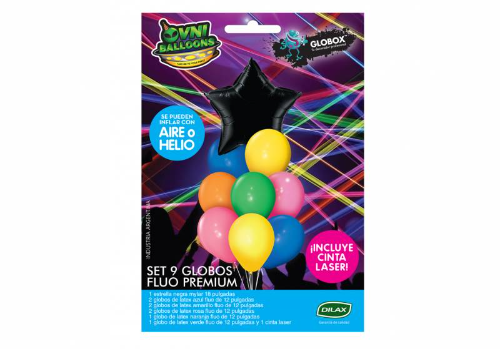Set de 9 globos Fluo