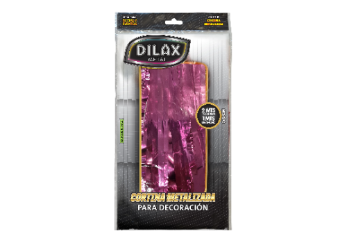 Cortina Dilax Metalizada tiras Rosa