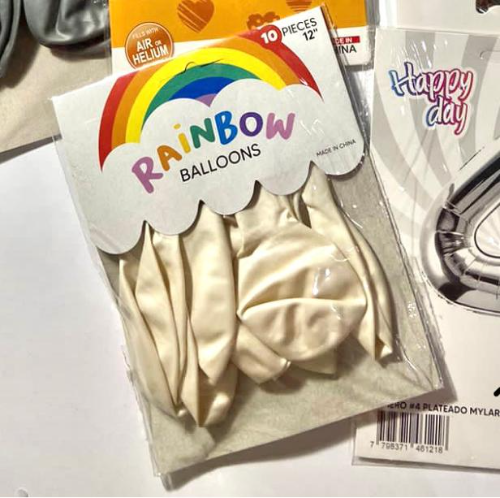 Globos Perlados Blanco 12" x 10 u