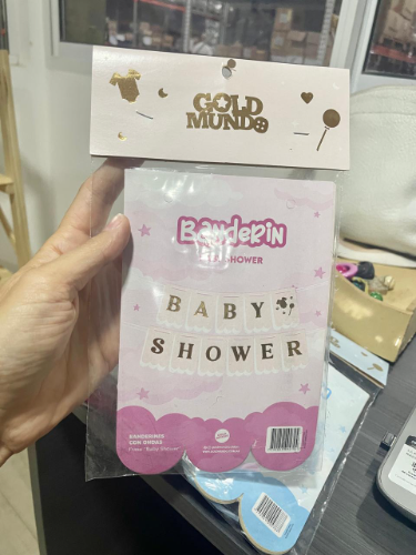 BANDERIN BABY SHOWER ROSA