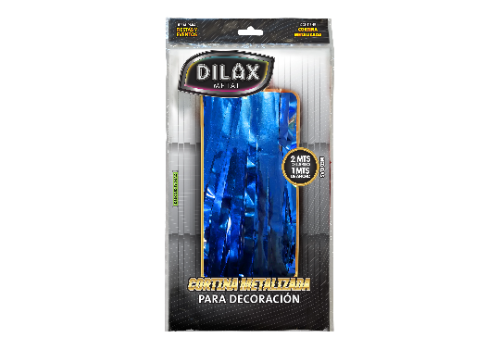 Cortina Dilax Metalizada tiras Azul