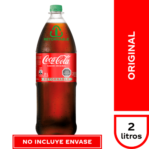 Coca 2 litro retornable sin azúcar