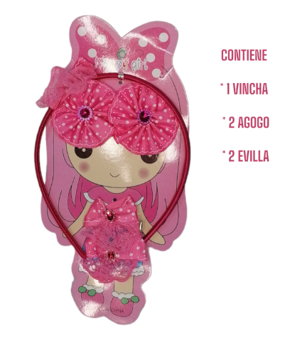 KIT PARA NENA 5 PIEZAS ROSADO OSCURO