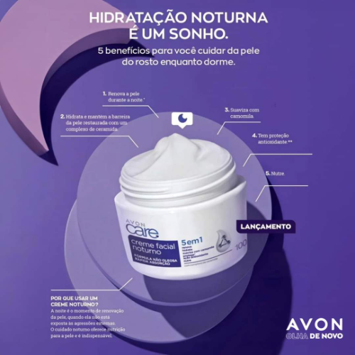 CREMA FACIAL  NOCTURNO 5 en 1 -100G