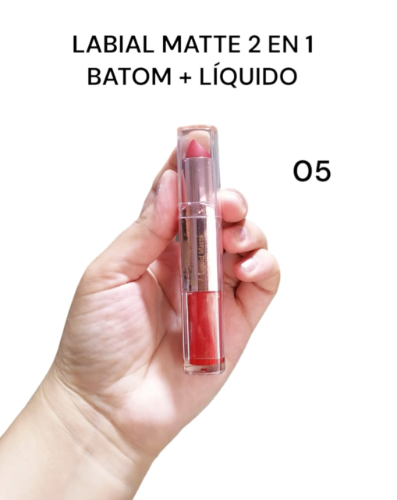 LABIAL MATTE 2 EN 1 D'HERMOSA LABIAL EN BATOM LABIAL LÍQUIDO  #05