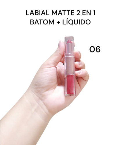 LABIAL MATTE 2 EN 1 D'HERMOSA LABIAL EN BATOM LABIAL LÍQUIDO  #06