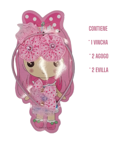 KIT PARA NENA 5 PIEZAS ROSADO CLARO