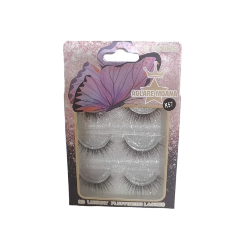 CAJITA DE PESTAÑAS POSTIZAS 8D - K 57 - 3  PARES 8D - K 57