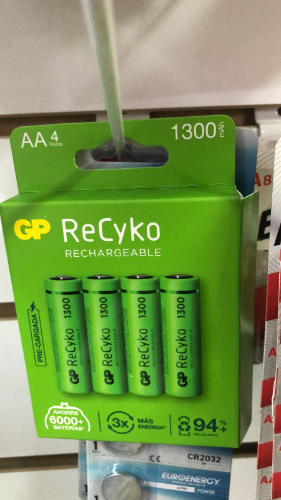 pilas recargables AAA recyko