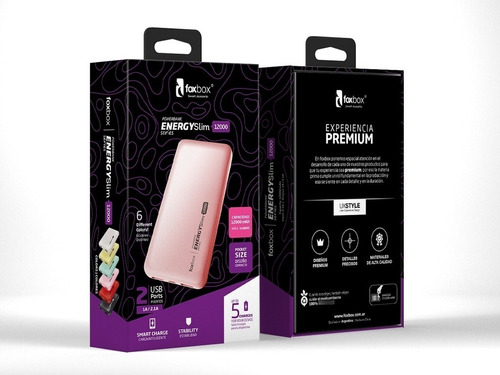 POWER BANK FOXBOX ENERGY SLIM 6500 TRIPLE CONECTOR