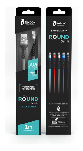 CABLE DE DATOS ROUND TYPE-C 1 M FOXBOX