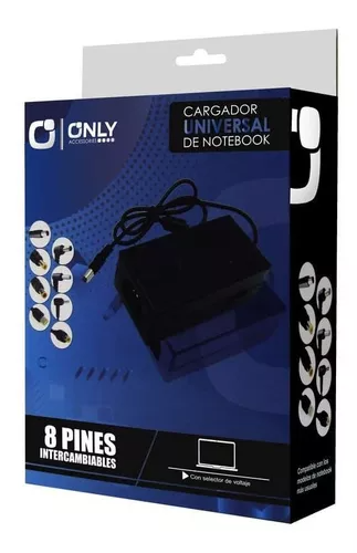 CARGADOR DE NOTEBOOK C/SELECTOR VOLTAJE ONLY 8 PINES