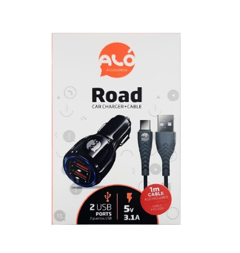 CARGADOR AUTO ALO ROAD TYPE-C