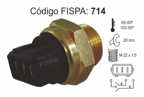 714f BULBO ELECTROVENTILADOR FORD ESCORT VW GOL ORION POINTER 3 TERMINALES