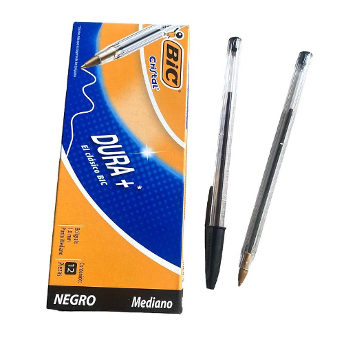 BOLIGRAFO  NEGRO BIC CRISTAL MEDIANO 12/1 (CAJA)