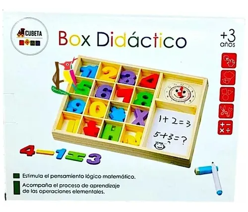 ABACO MADERA CON NUMERO,BOLITAS Y RELOJ