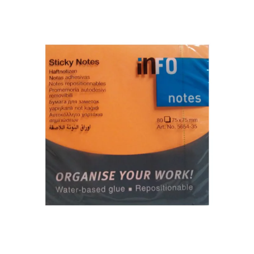 NOTA ADH 3X3 INFO NOTES NARANJA NEON