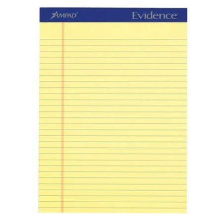 LIBRETA RAYADA AMARILLA 8X11 AMPAD PERF.