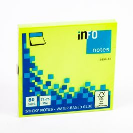 NOTA ADH 3"X3" INFO NOTES VERDE NEON