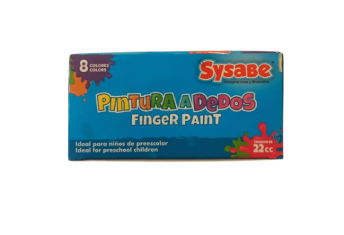 PINTA DEDOS 8/1 COL.PRIMARIOS FRASCOS 35ML SYSABE